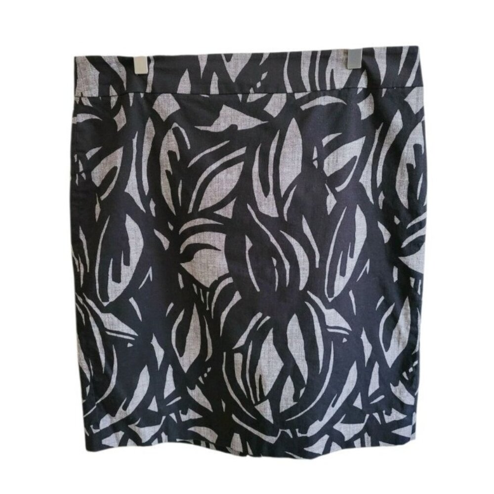 Ann Taylor Black & Grey Pencil Skirt Knee Length Business Casual Lined Sz 14
